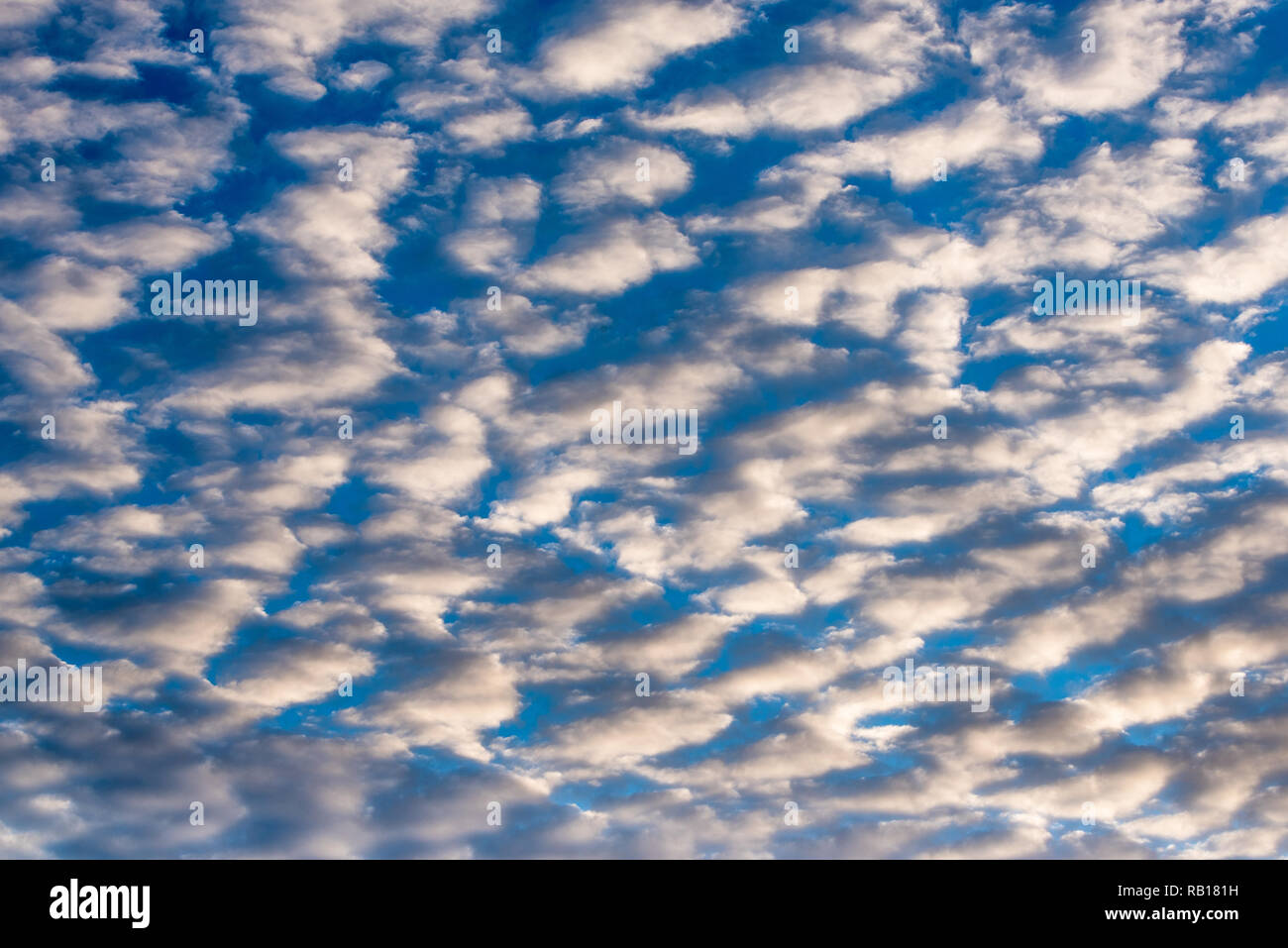 pattern of white clouds in blue sky als background Stock Photo