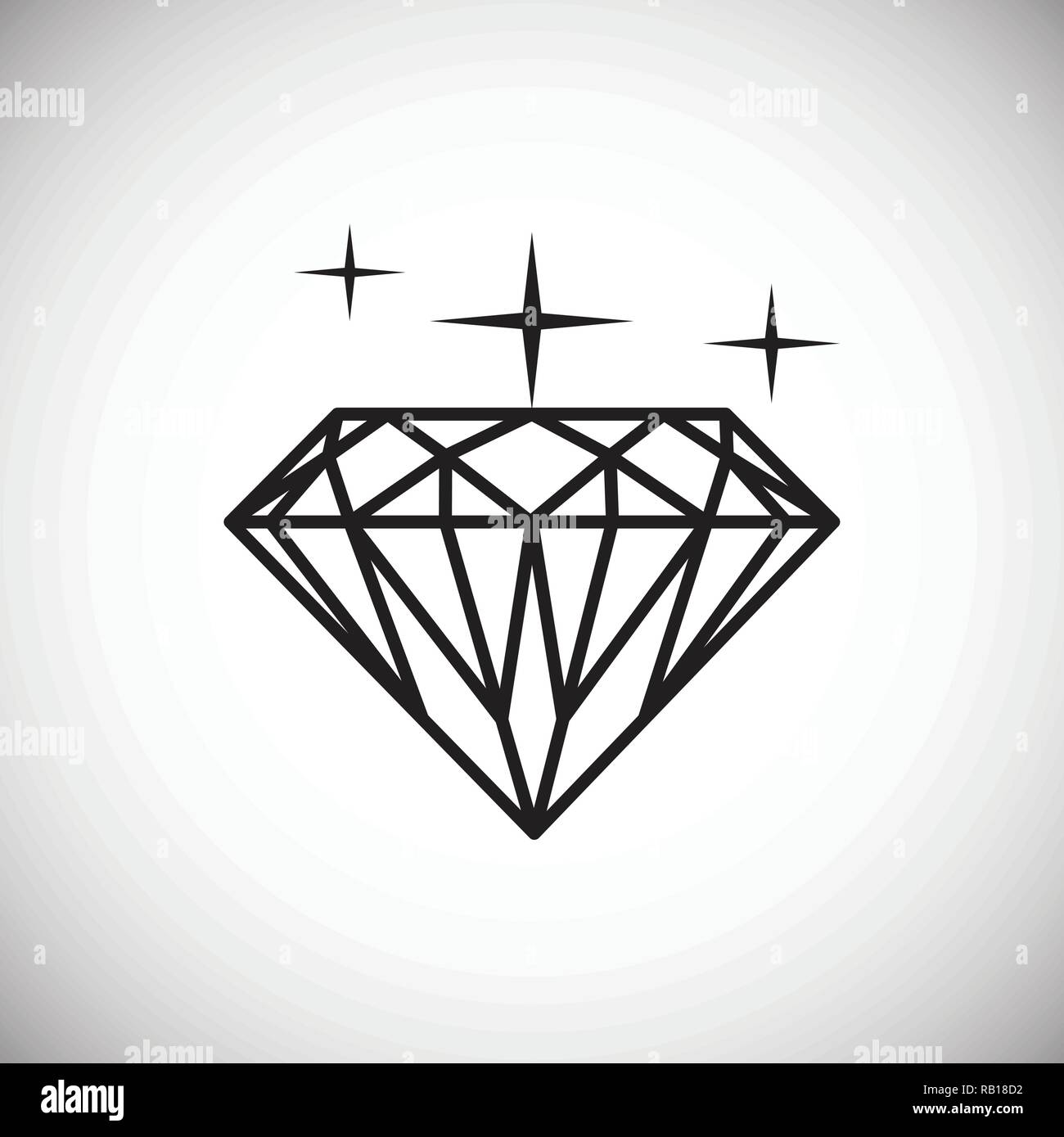 Gem icon on white background for graphic and web design, Modern simple ...