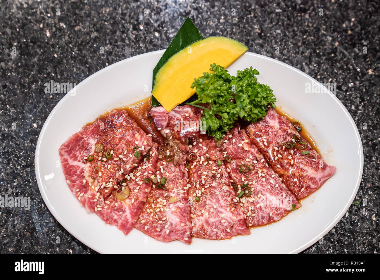 Raw premium wagyu beef meat for japanese yakiniku Stock Photo Alamy