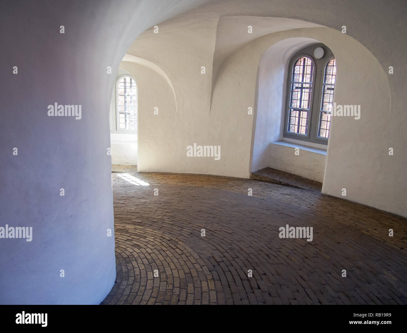 Inside view of the spiral ramp of Rundetaarn (Round Tower), Copenhagen, Denmark Stock Photo
