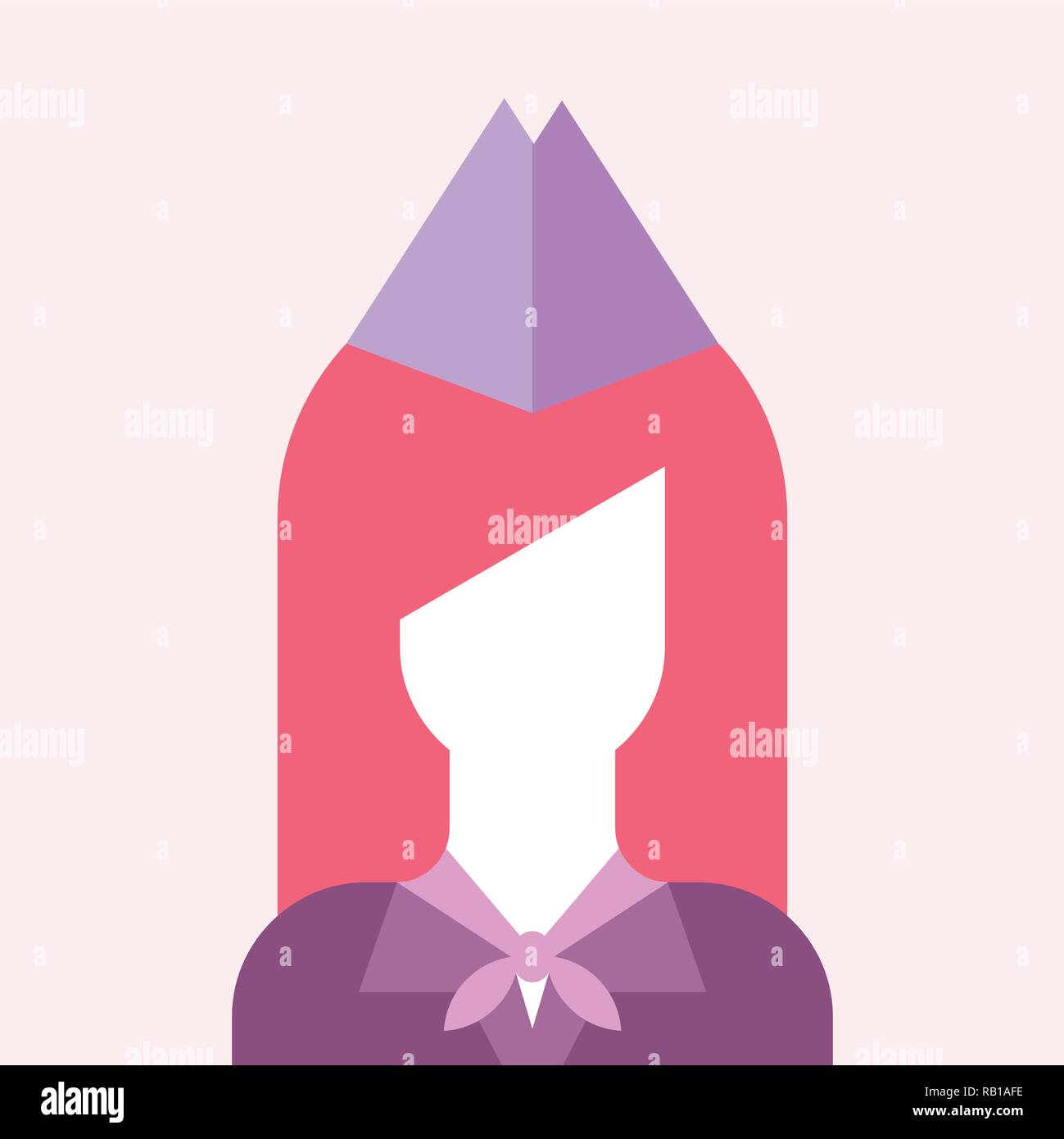 Stewardess vector avatar isolated on a light background. Stock Vector