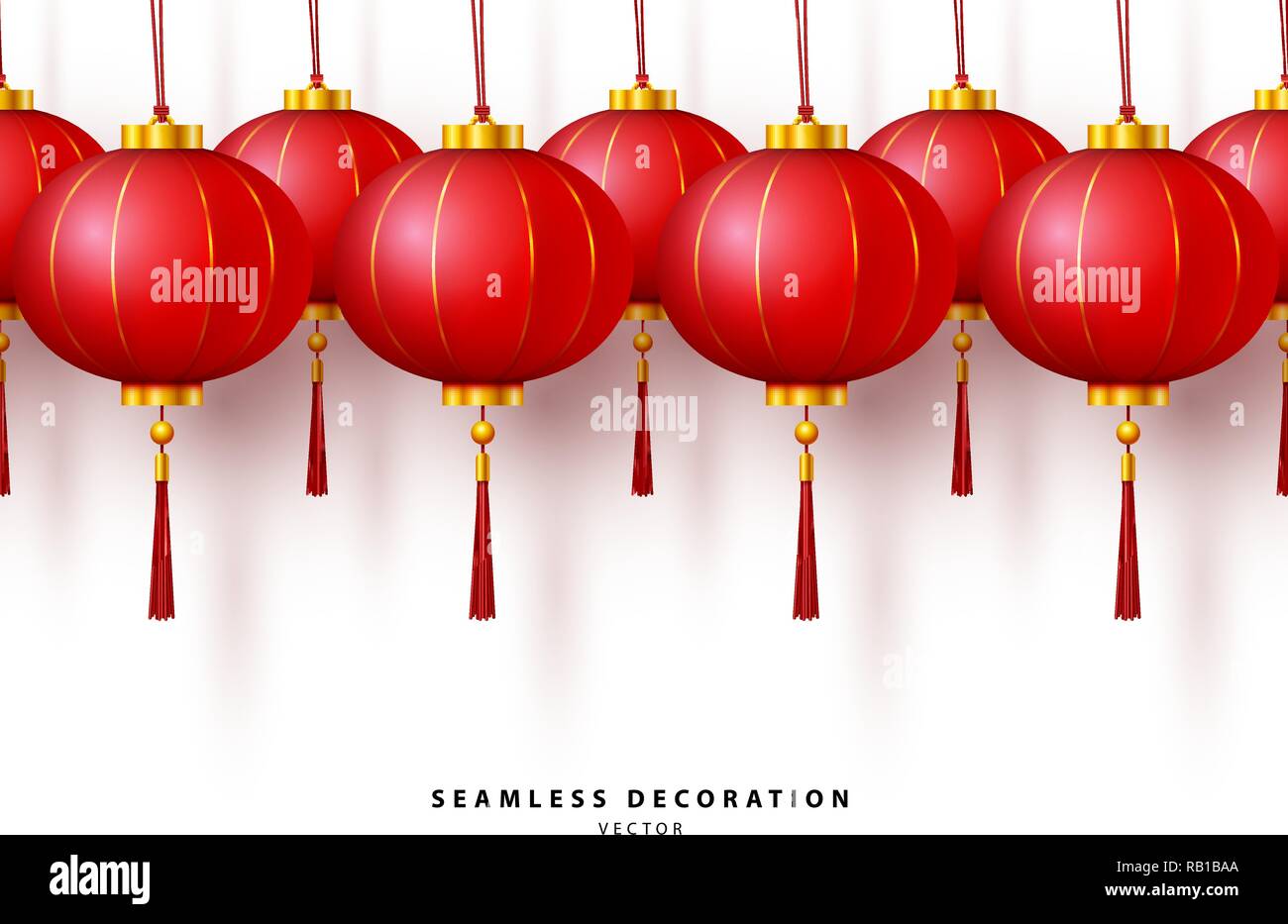 Vector Chinese red paper traditional lantern Stock Vector
