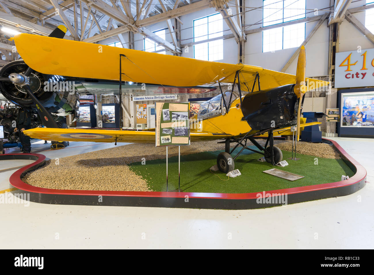 1941 DE Havilland DH 82 C Tiger Moth Edmonton Aviation Museum Stock Photo