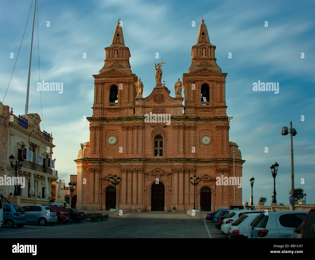 The Parish Church of Mellieha in Malta Stock Photo
