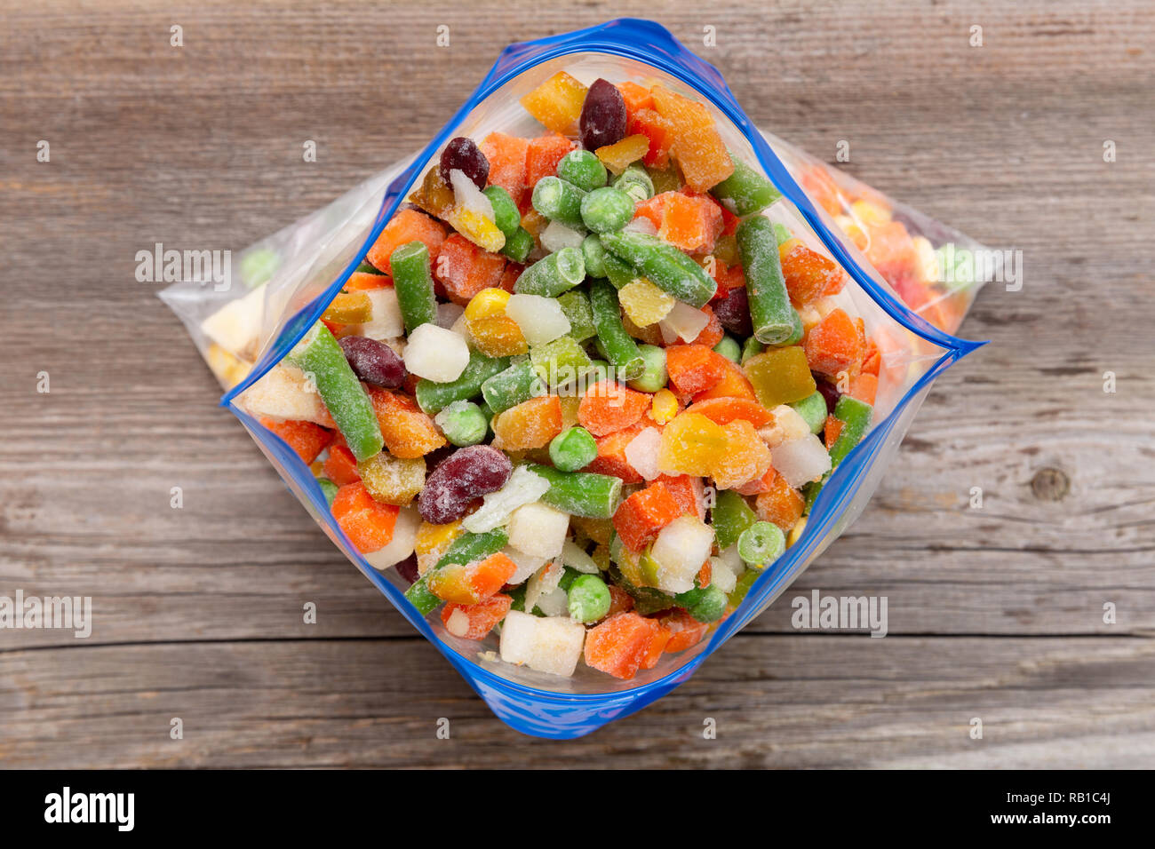 Frozen vegetables in a plastic bag. Healthy food storage concept Stock Photo Alamy