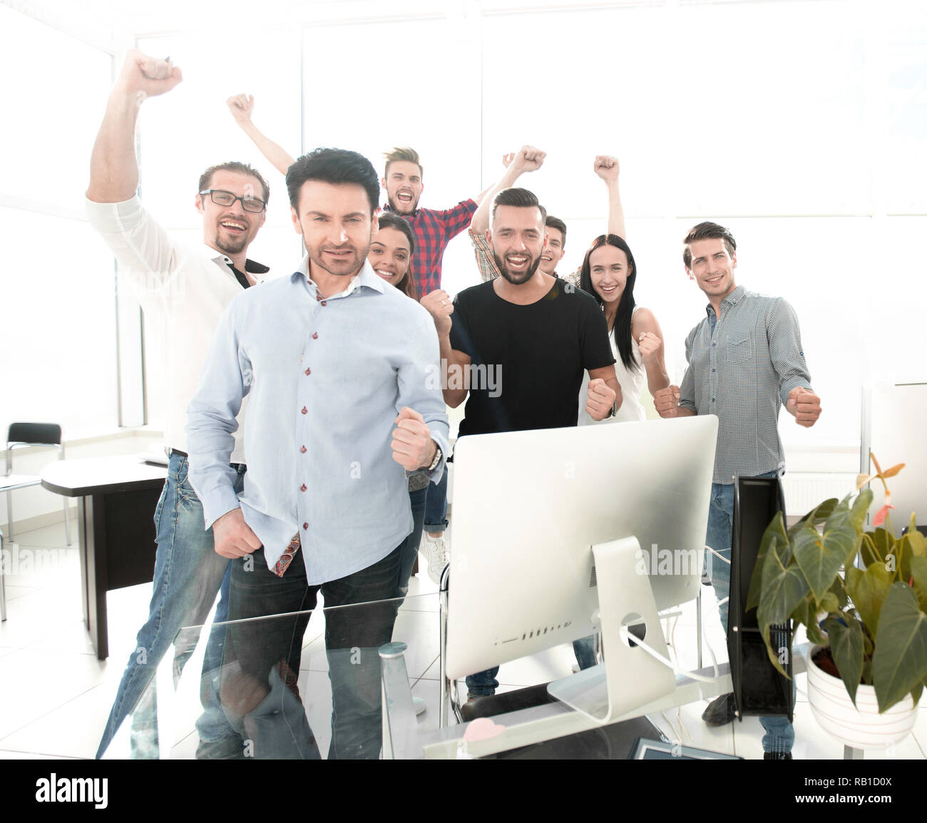 professional business team standing in a modern office Stock Photo - Alamy