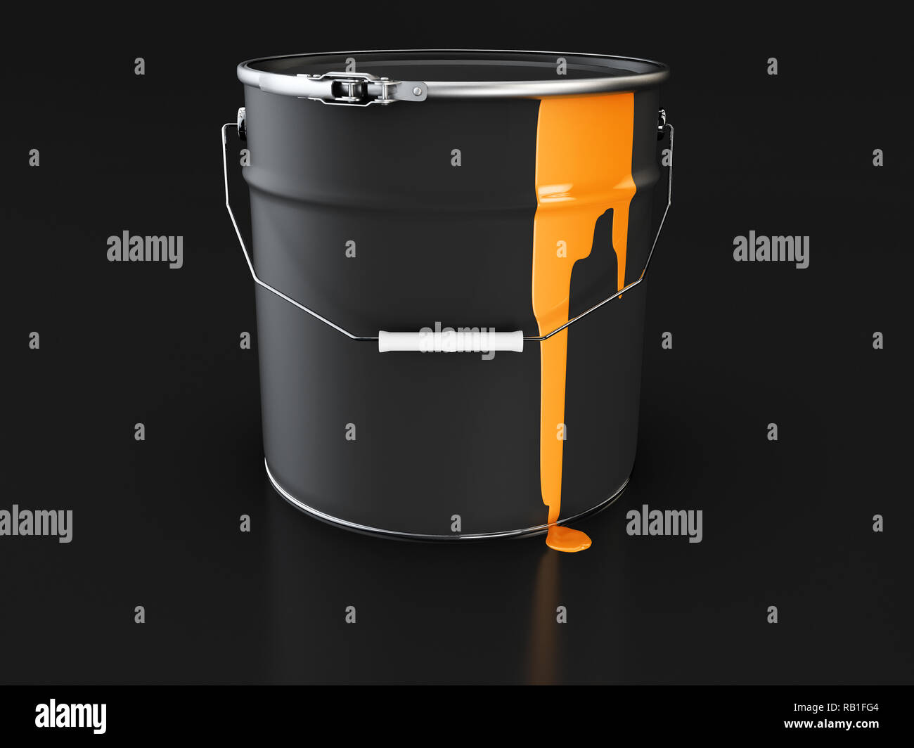 3d Illustration of painted bucket a white backdrop Stock Photo - Alamy
