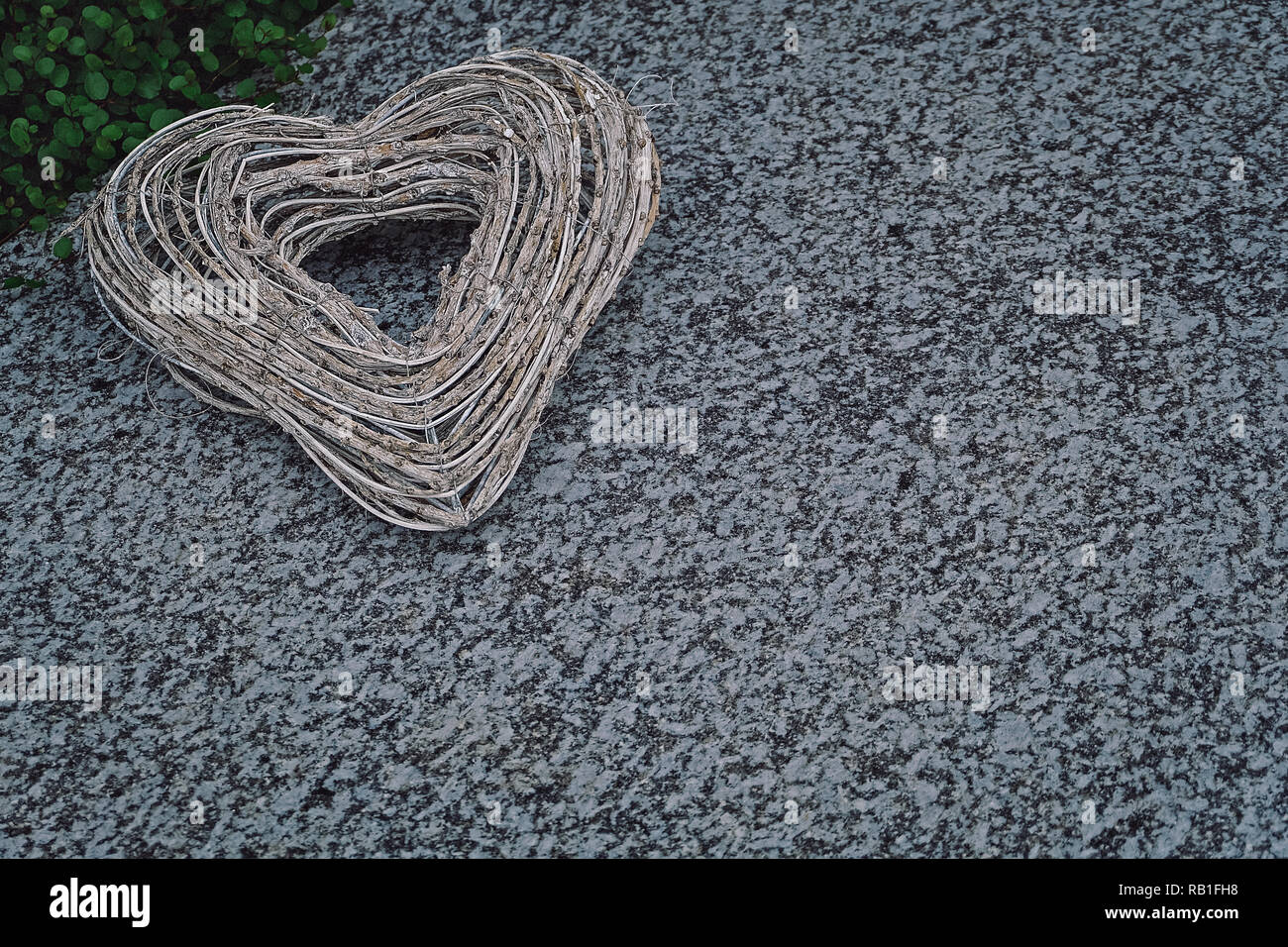 braided heart free space for text Stock Photo