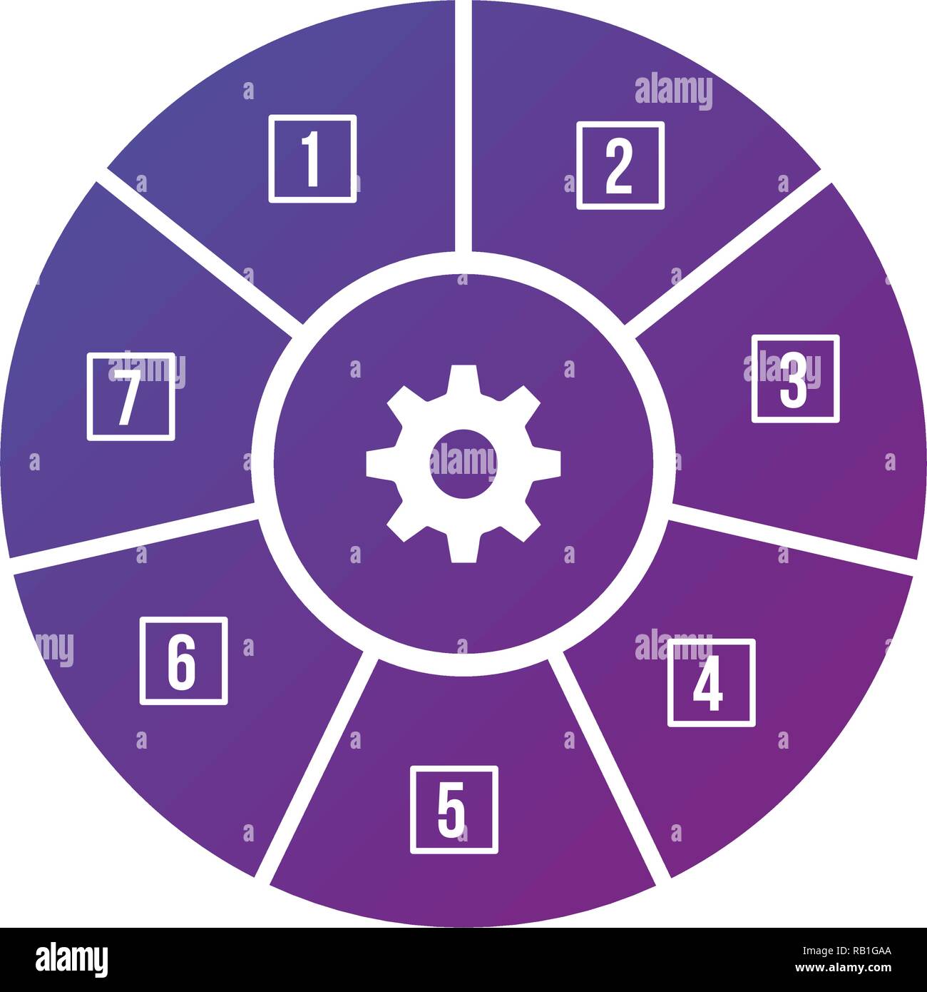 Infographic circle element. Chart, graph, diagram with 7 steps, options ...