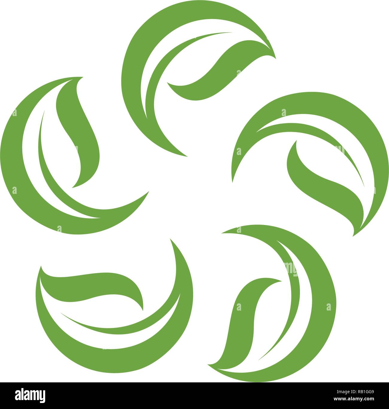 leaf green nature logo and symbol template Vector Stock Vector Image ...