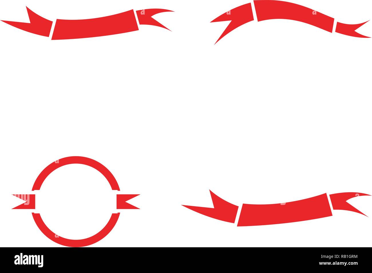 Flat vector ribbons banners flat isolated white background Stock Vector ...