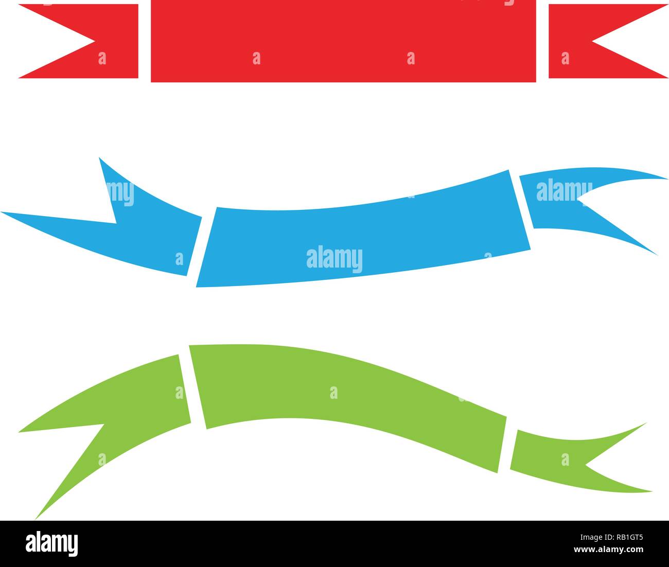 Flat vector ribbons banners flat isolated white background Stock Vector ...