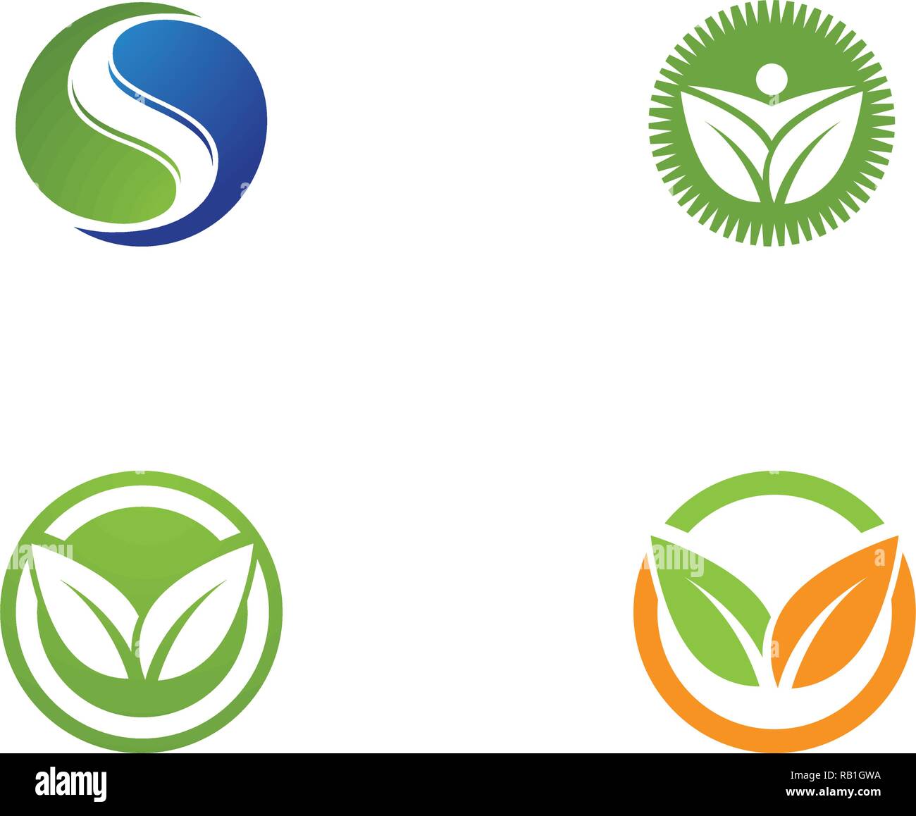 leaf green nature logo and symbol template Vector Stock Vector Image ...
