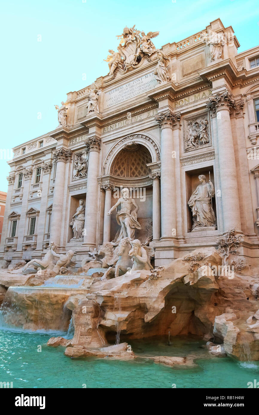 The Trevi fountain is one of the most famous fountains in the world , Rome, Italy Stock Photo