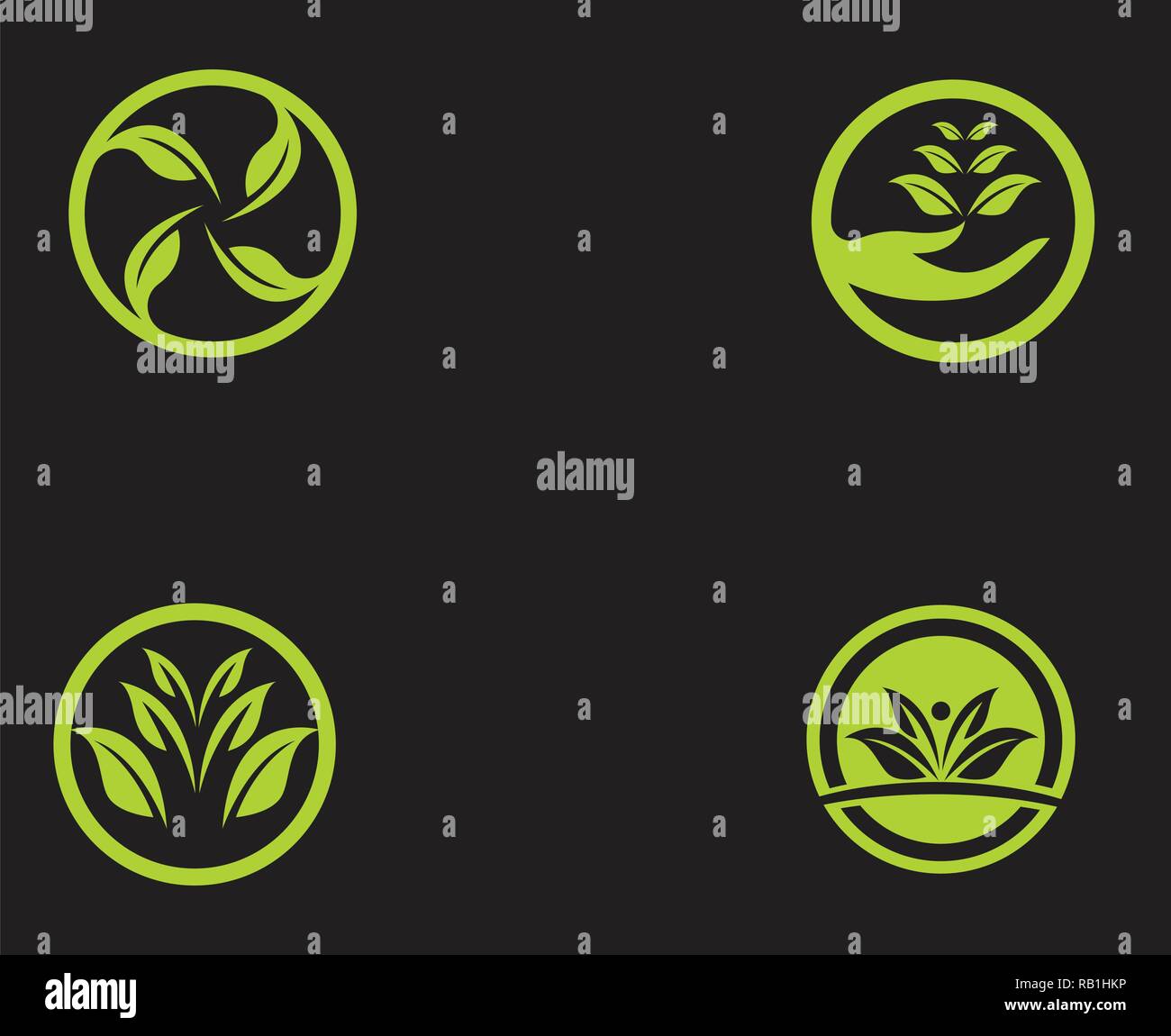 leaf green nature logo and symbol template Vector Stock Vector Image ...