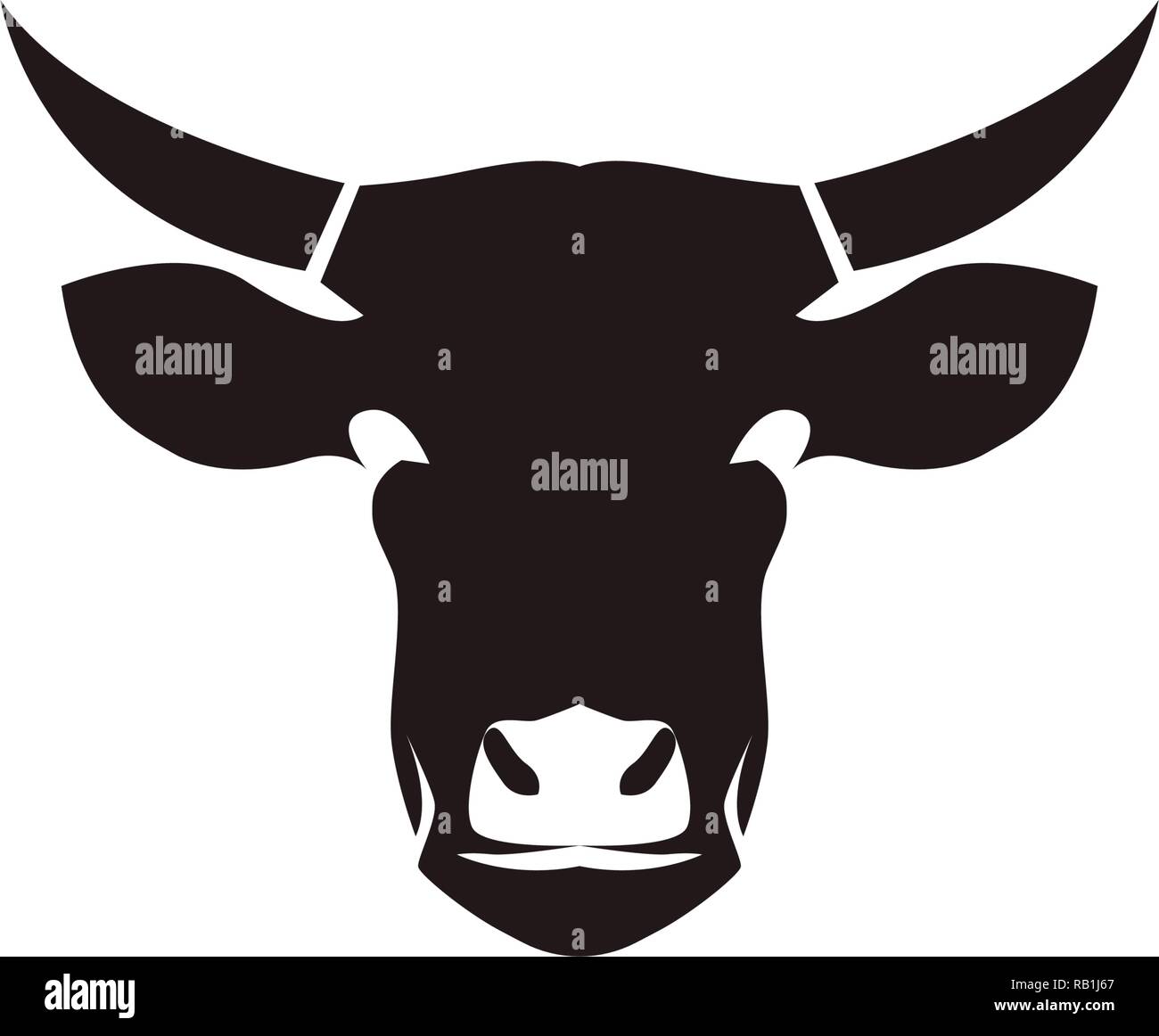 Cow head symbols logo vector template black Stock Vector Image & Art ...