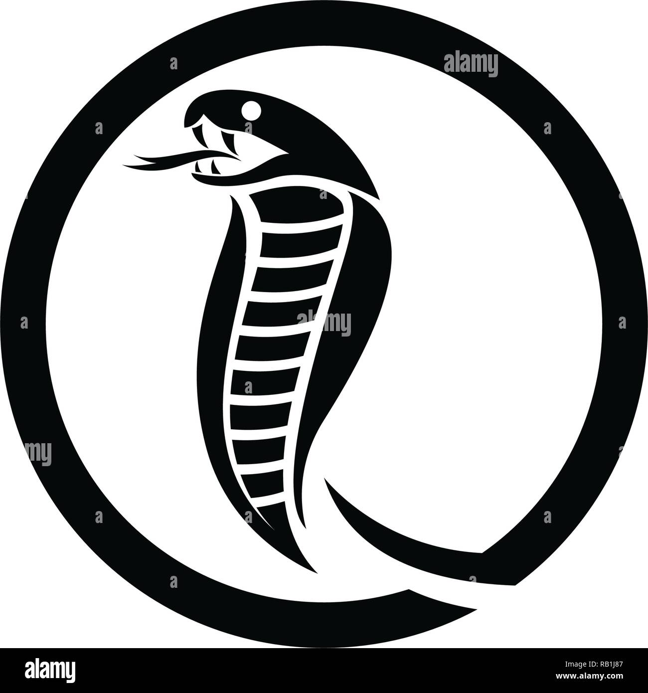 viper snake logo design element  danger snake icon. viper symbol Stock Vector