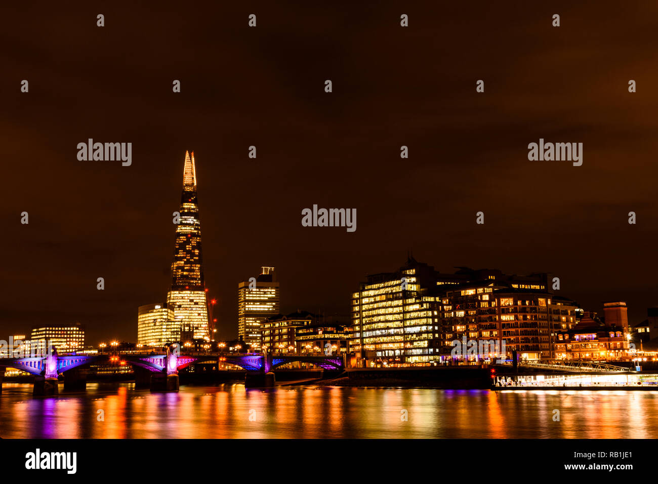 London skyline at night Stock Photo