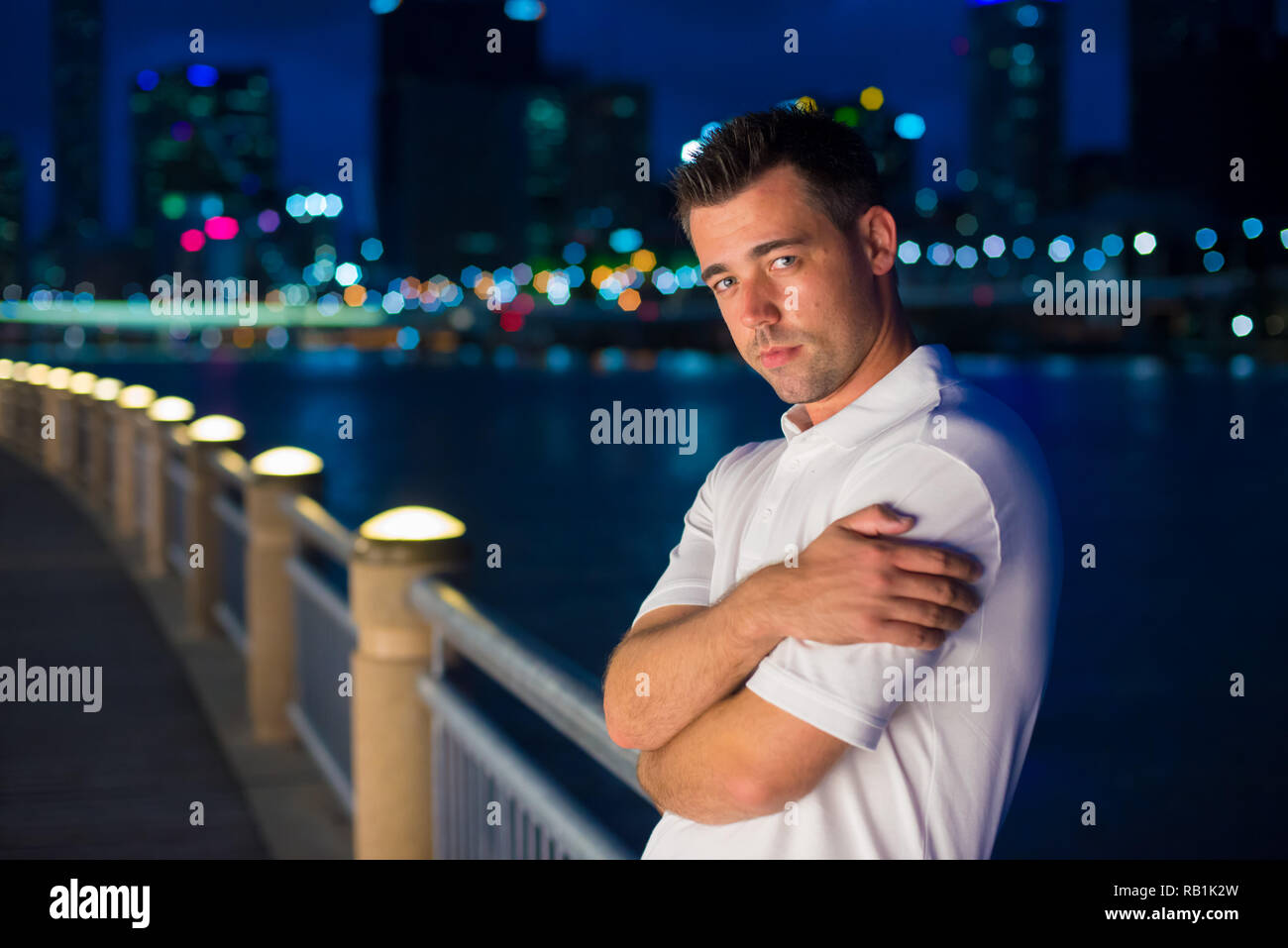 Australian man poses for picture in Brisbane, Australia. Brisbane is one of  the Australia's tourist destination points Stock Photo - Alamy