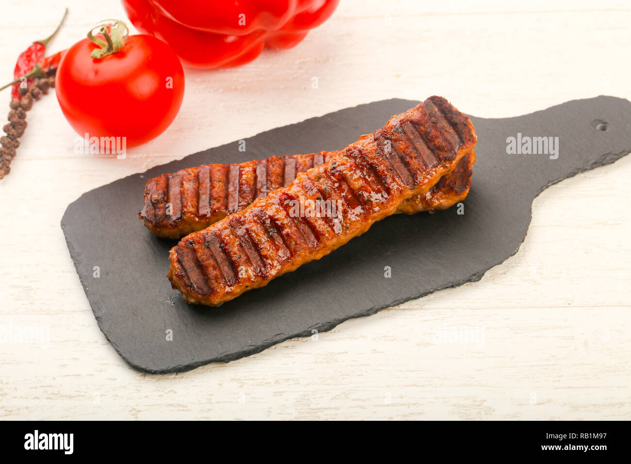 Grilled beef sausages Stock Photo Alamy