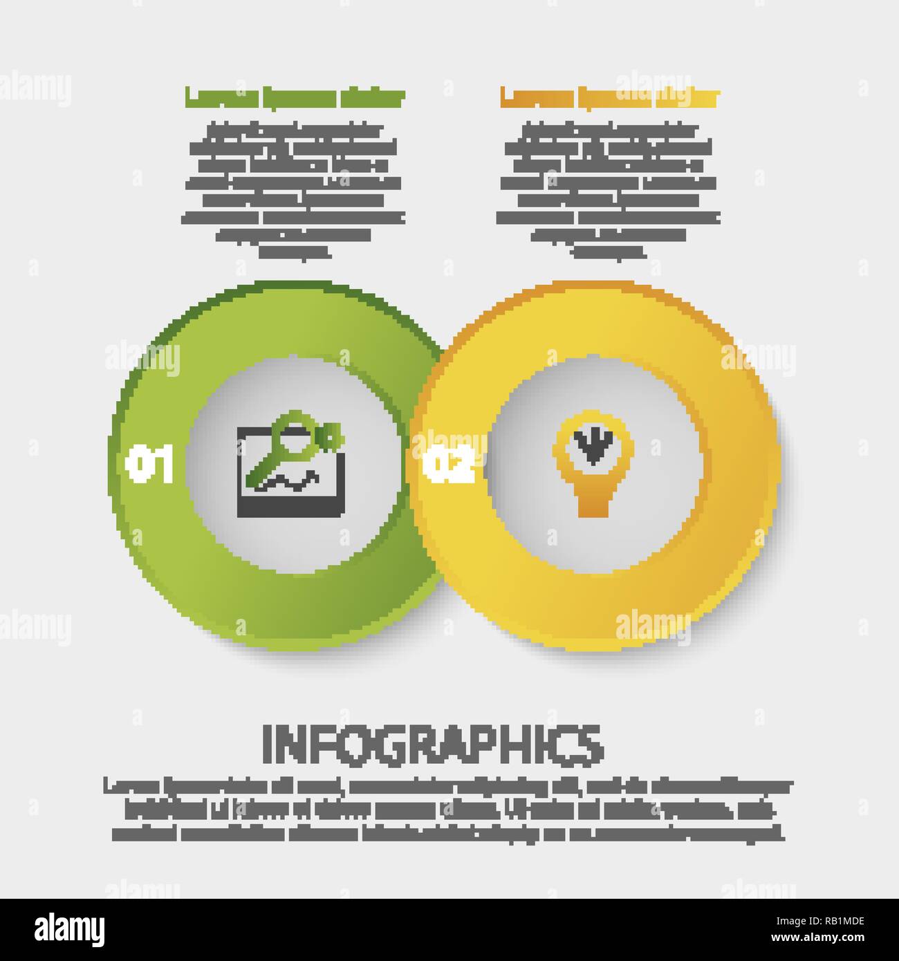 Modern 3D vector illustration. Circular infographic template with two ...