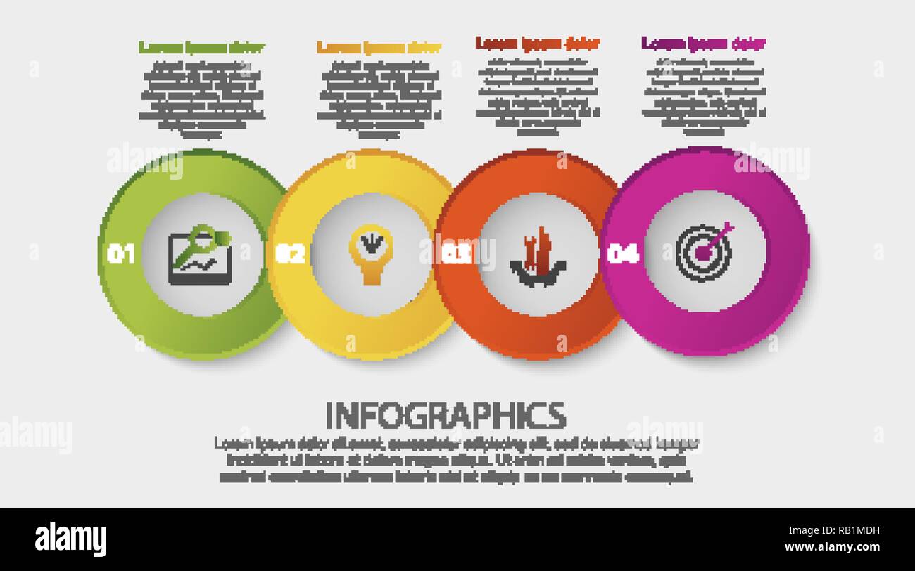 Modern 3D vector illustration. Circular infographic template with four ...