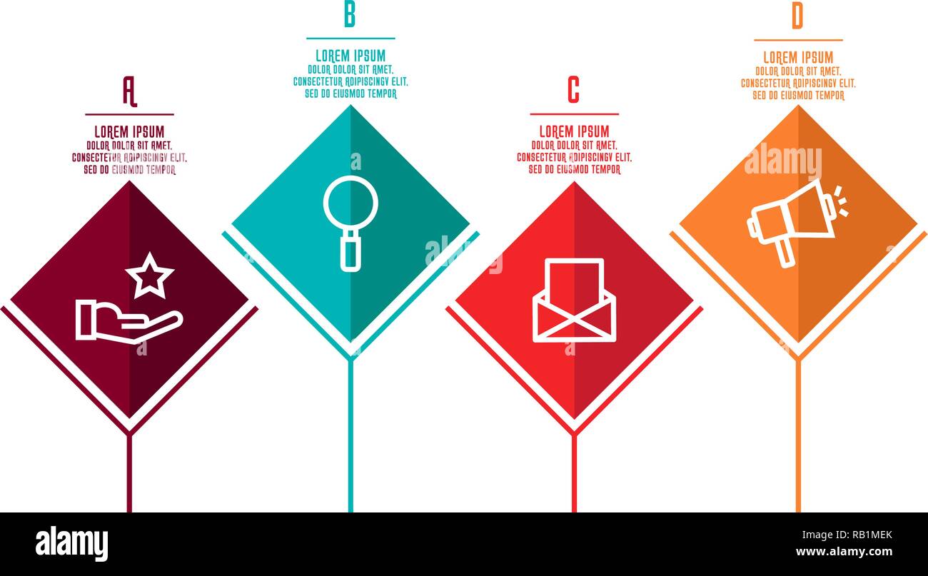 Modern 3D vector illustration. Infographic template with four elements ...