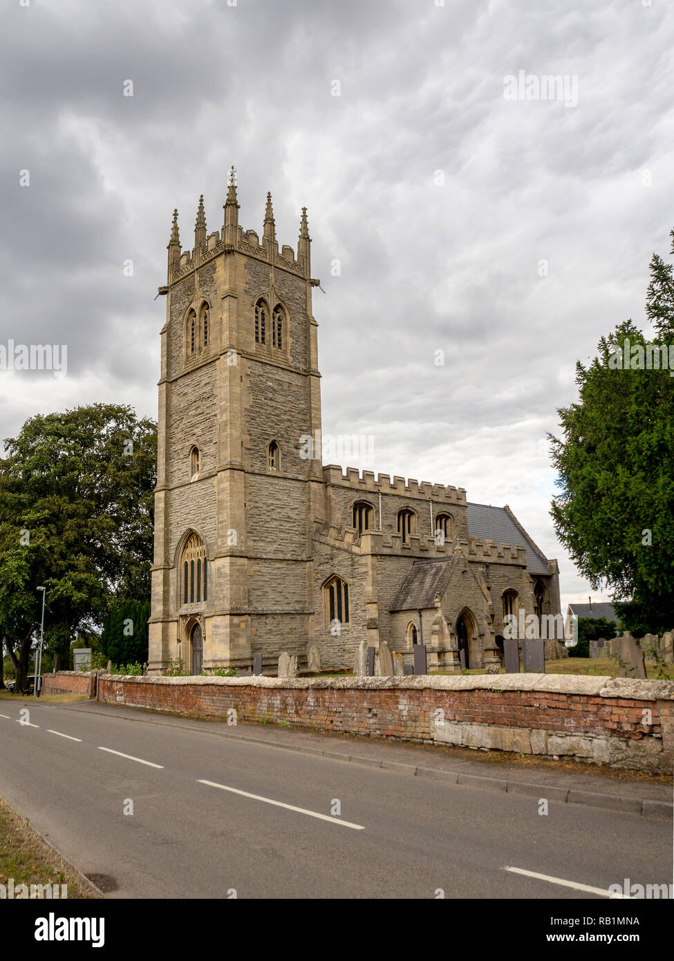 All Saints medieval, gothic church in Hawton, near Newark-on-Trent, Nottinghamshire, England, UK. The church is regarded as a building of outstanding  Stock Photo