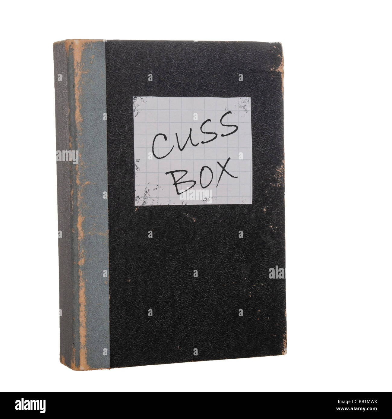 Vintage cuss box, isolated on white background. New Year Resolution maybe. Stock Photo