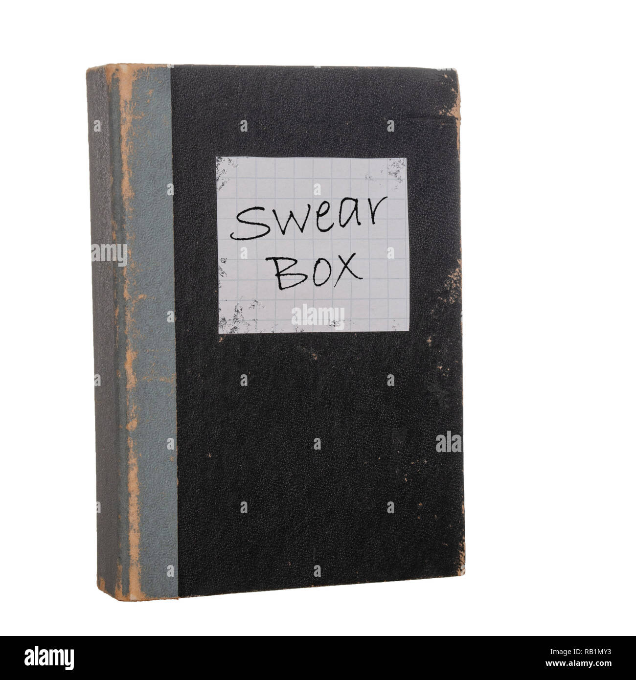 Vintage swear box, isolated on white background. New Year Resolution maybe. Stock Photo