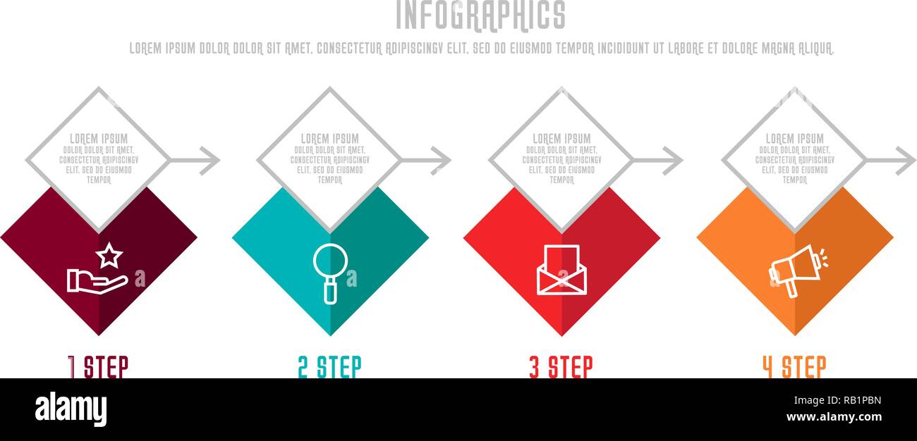 Modern 3D vector illustration. Infographic template with four elements ...