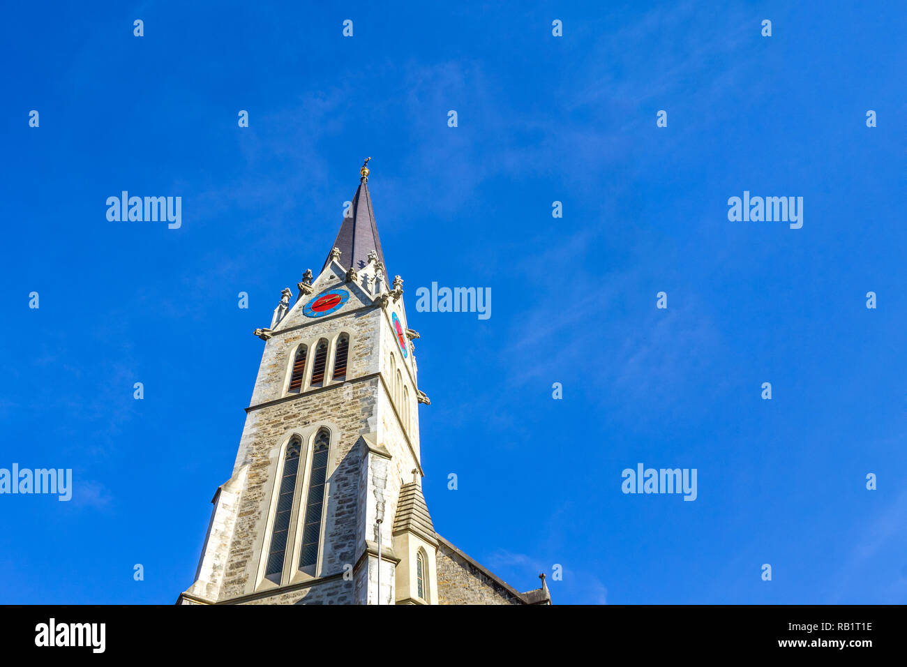 Church, Vaduz, Liechtenstein Stock Photo