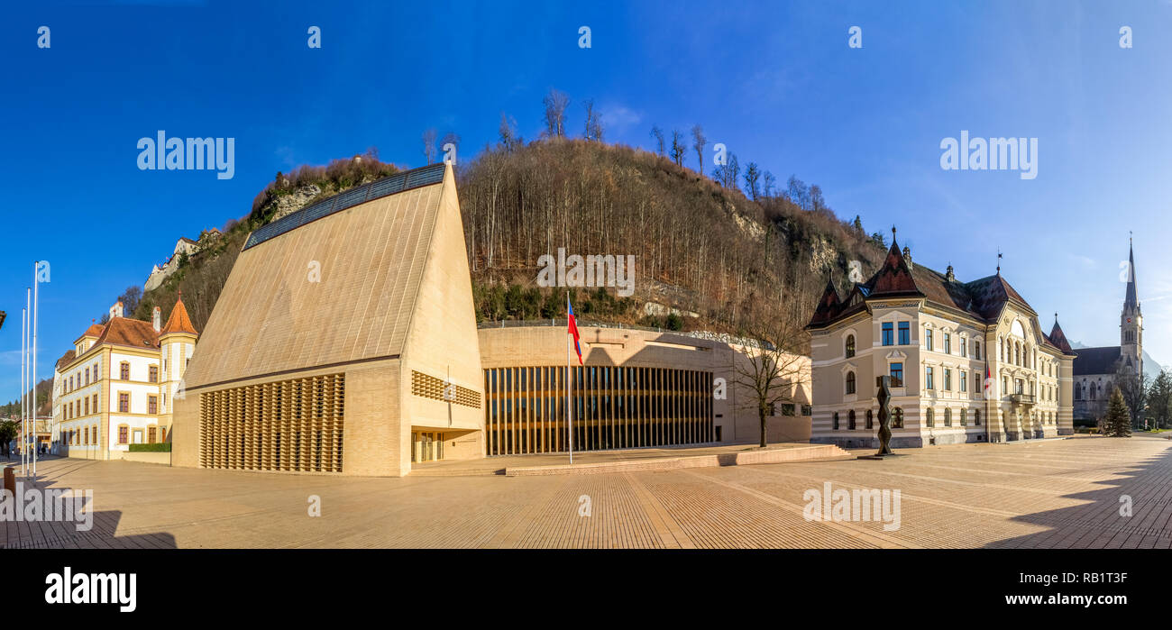 Politic Buildings, Vaduz, Liechtenstein Stock Photo