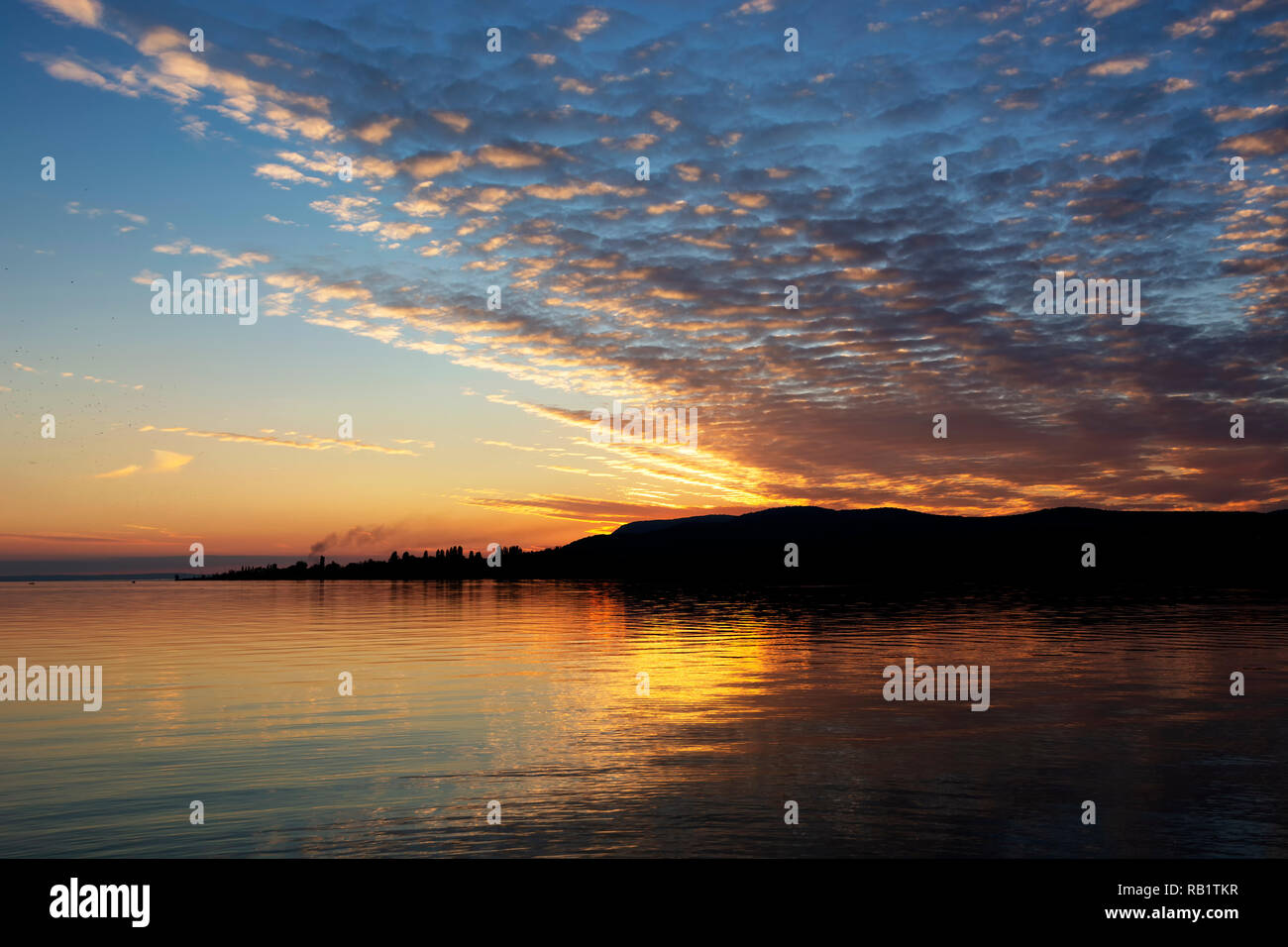 Sunset at Lake Balaton , Hungary ( Keszthely ) Stock Photo