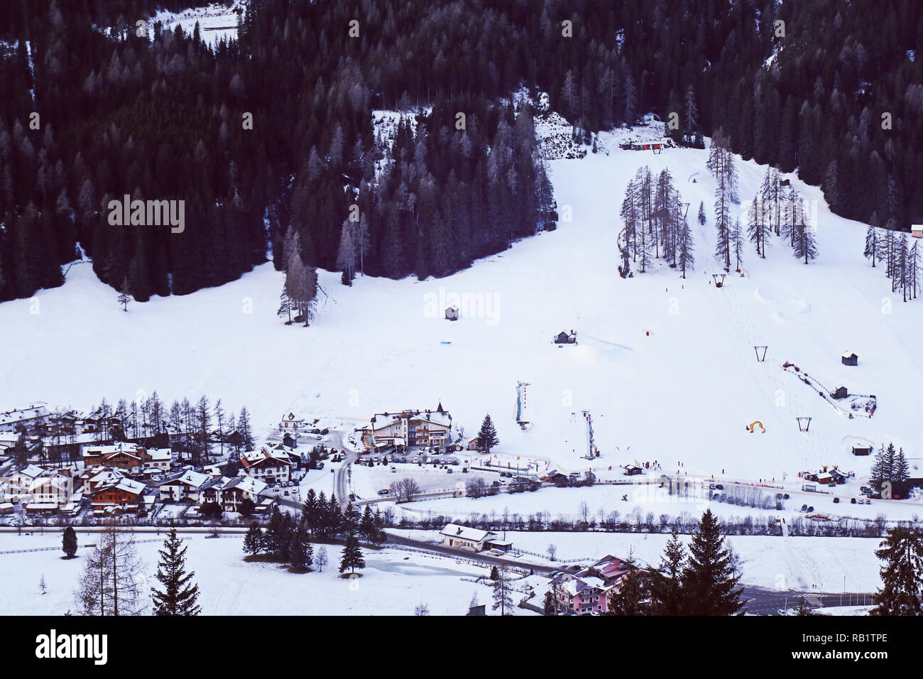 Puster Valley Map Italy, aerial view of Sesto village in the Puster valley of the Italian ...