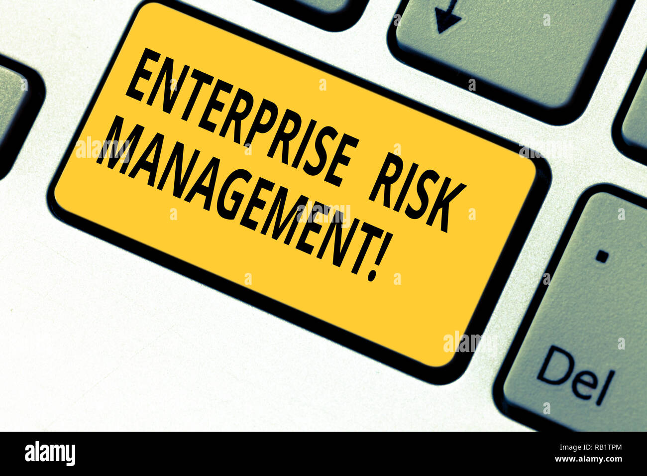 Writing note showing Enterprise Risk Management. Business photo ...