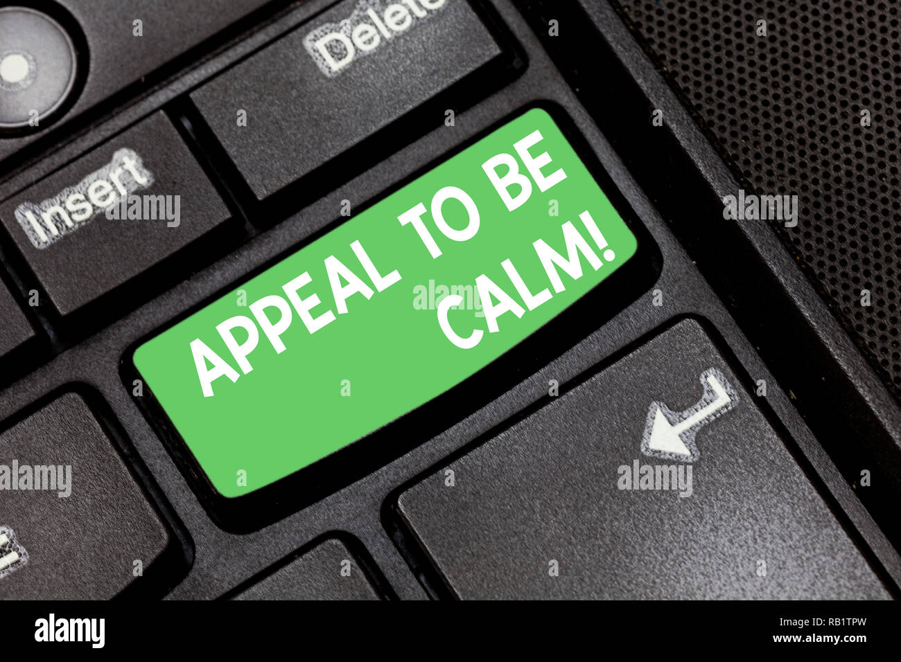 Handwriting text writing Appeal To Be Calm. Concept meaning Stay relaxed  calmed thoughtful do not get upset or angry Lined Color Vertical Clipboard  wi Stock Photo - Alamy