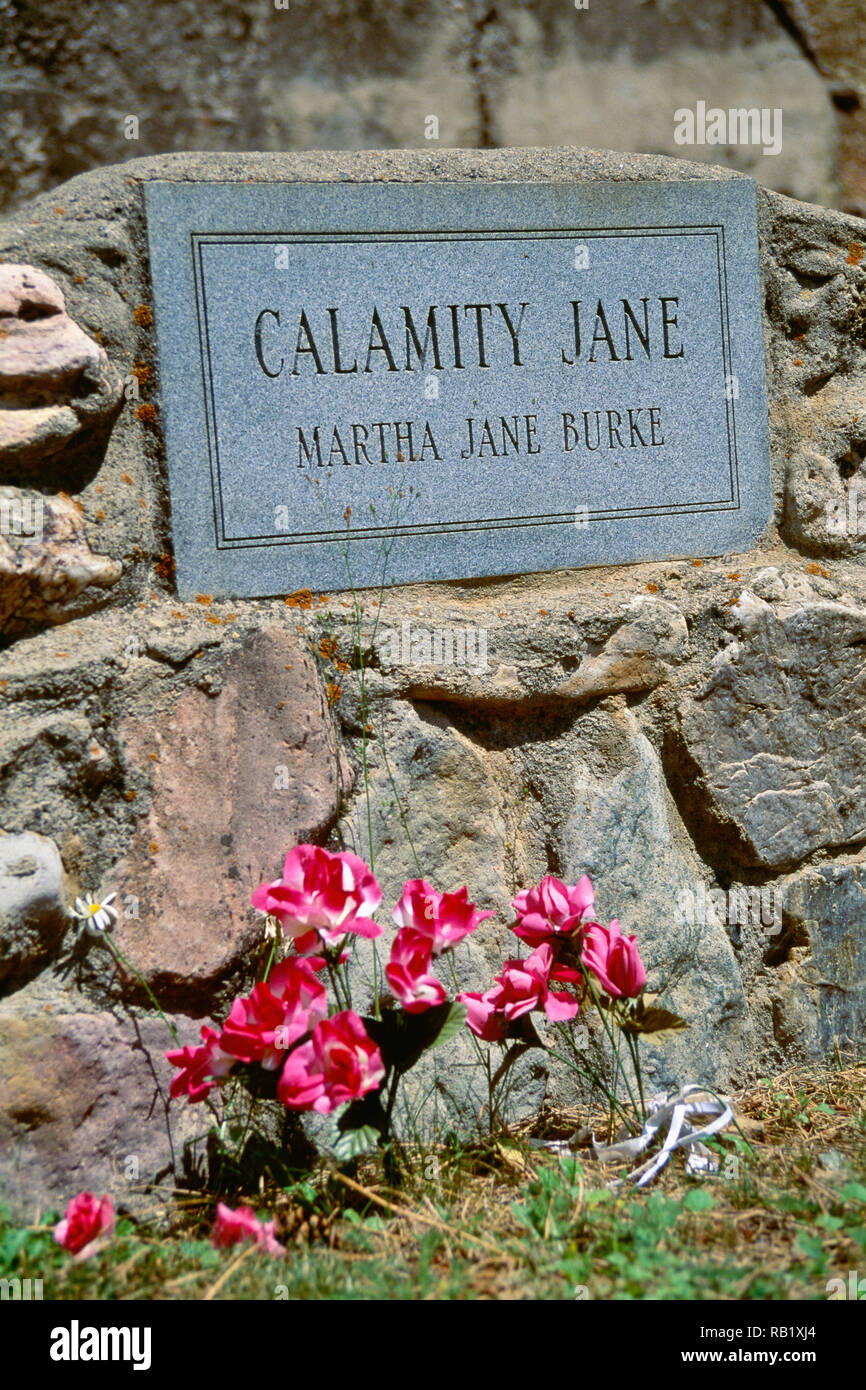 Calamity Jane's Grave Marker. Mount Moriah Cemetery in Deadwood, South