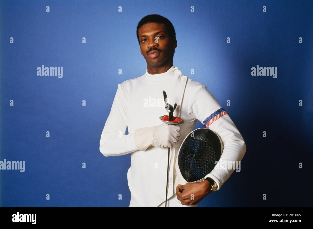 African American Male is a trained fencer, USA Stock Photo Alamy