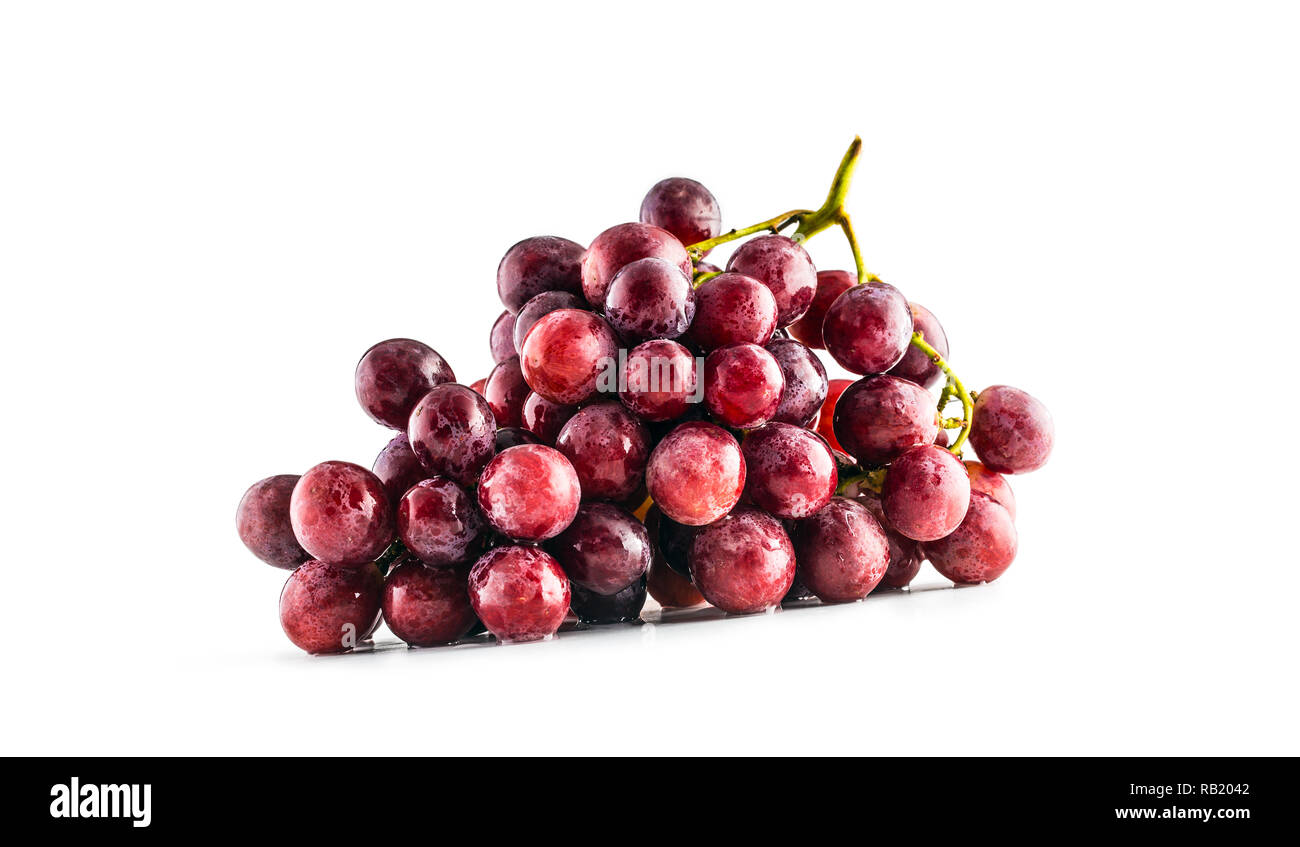 Ripe red grape on isolated white background. Stock Photo