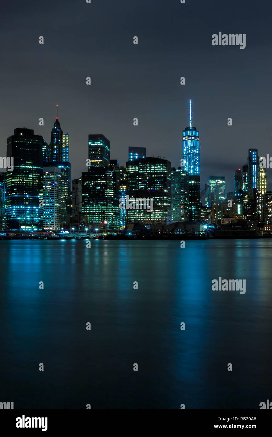 Manhattan night view hi-res stock photography and images - Alamy