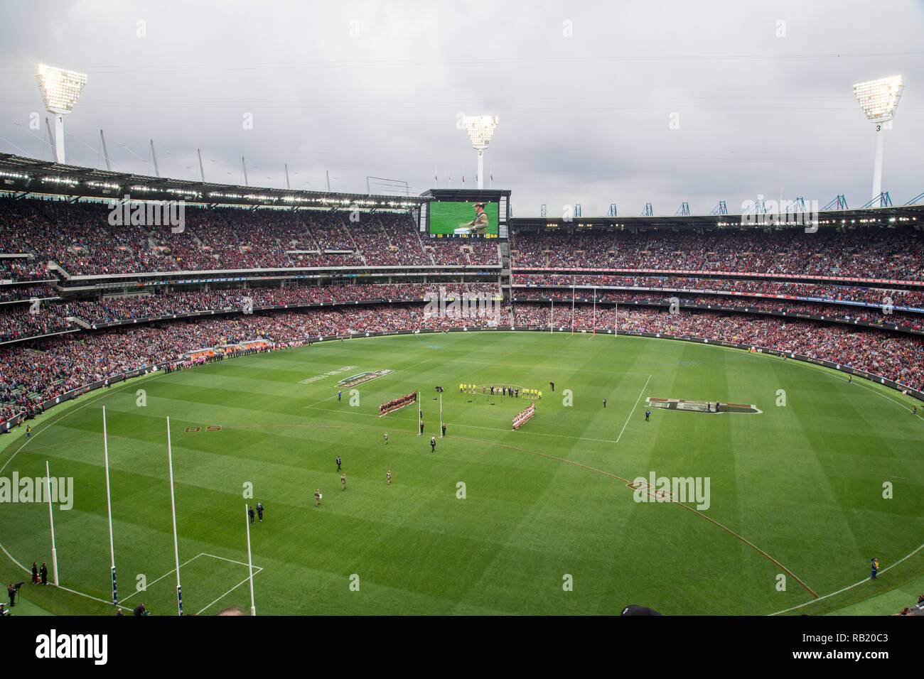 ANZAC Day Match 2015 in Melbourne Cricket Ground Stock Photo