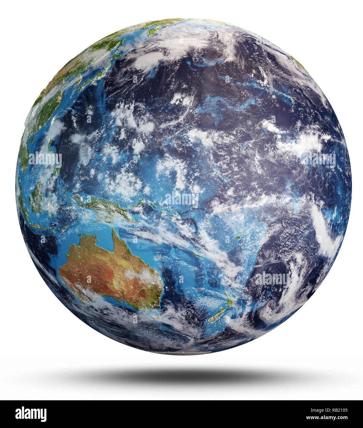 Earth white isolated. 3d rendering Stock Photo
