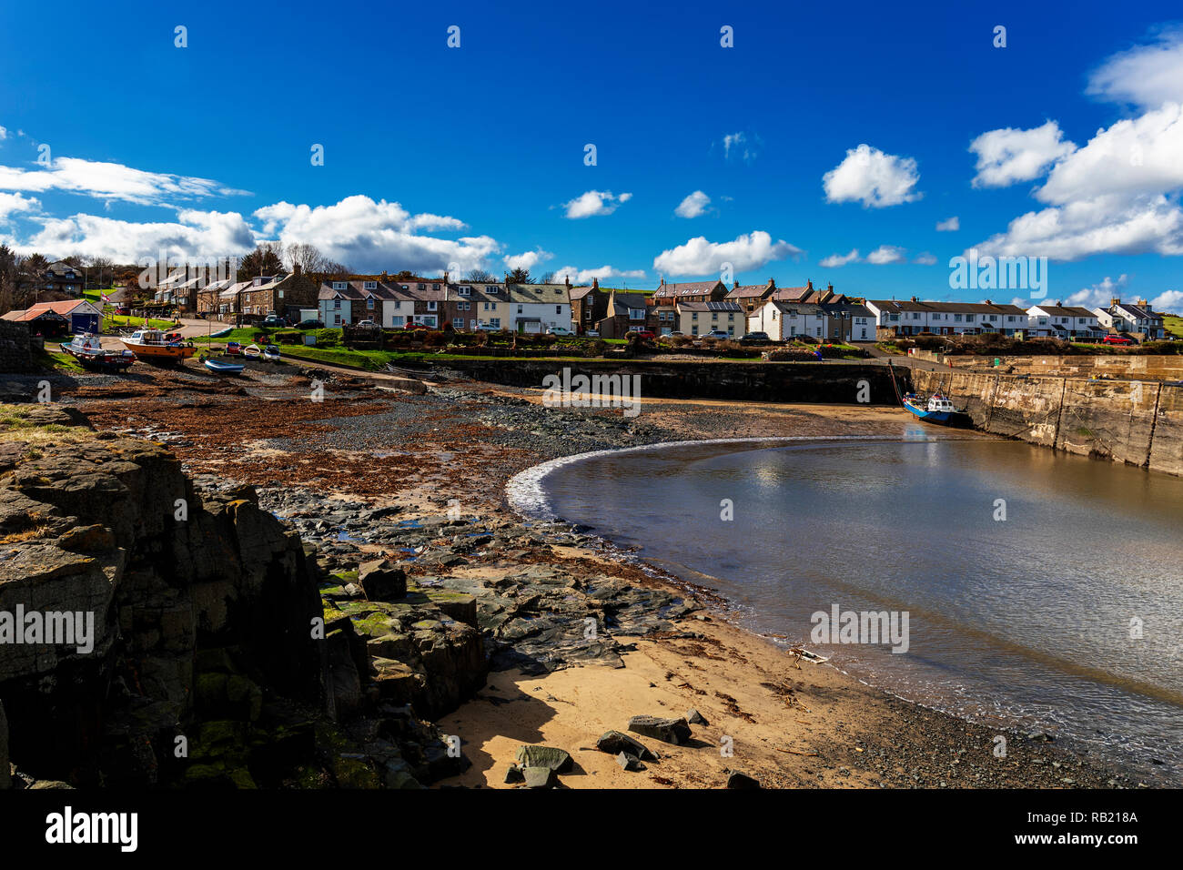 Craster Harbour, Northumberland, UK Stock Photo Alamy