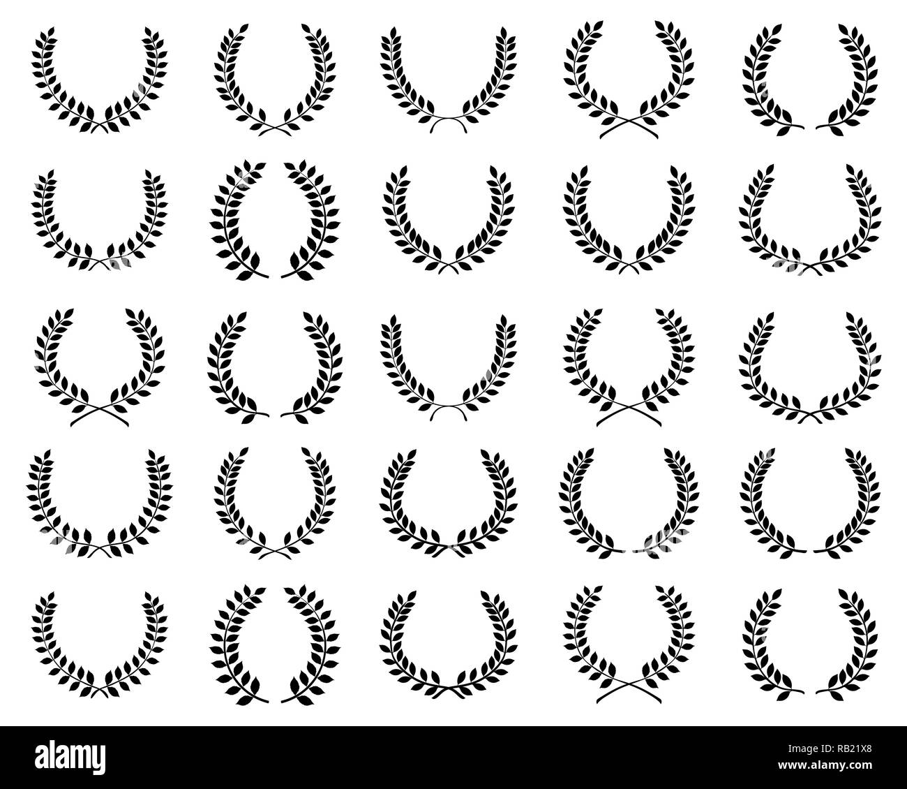 Laurel wreath black silhouette hi-res stock photography and images - Alamy