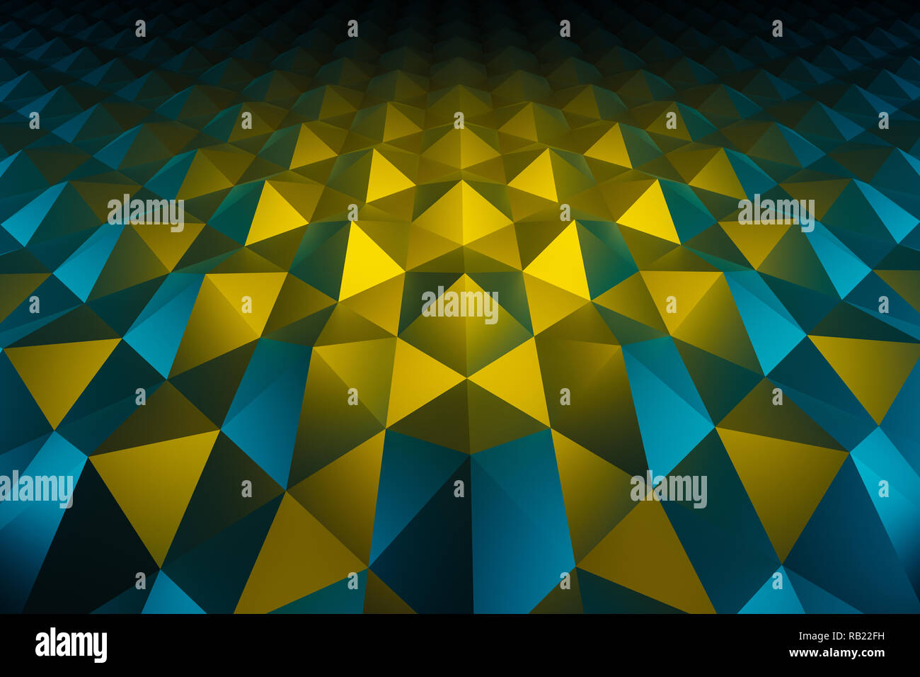 3d rendering: Abstract background with endless pyramid shapes Stock Photo