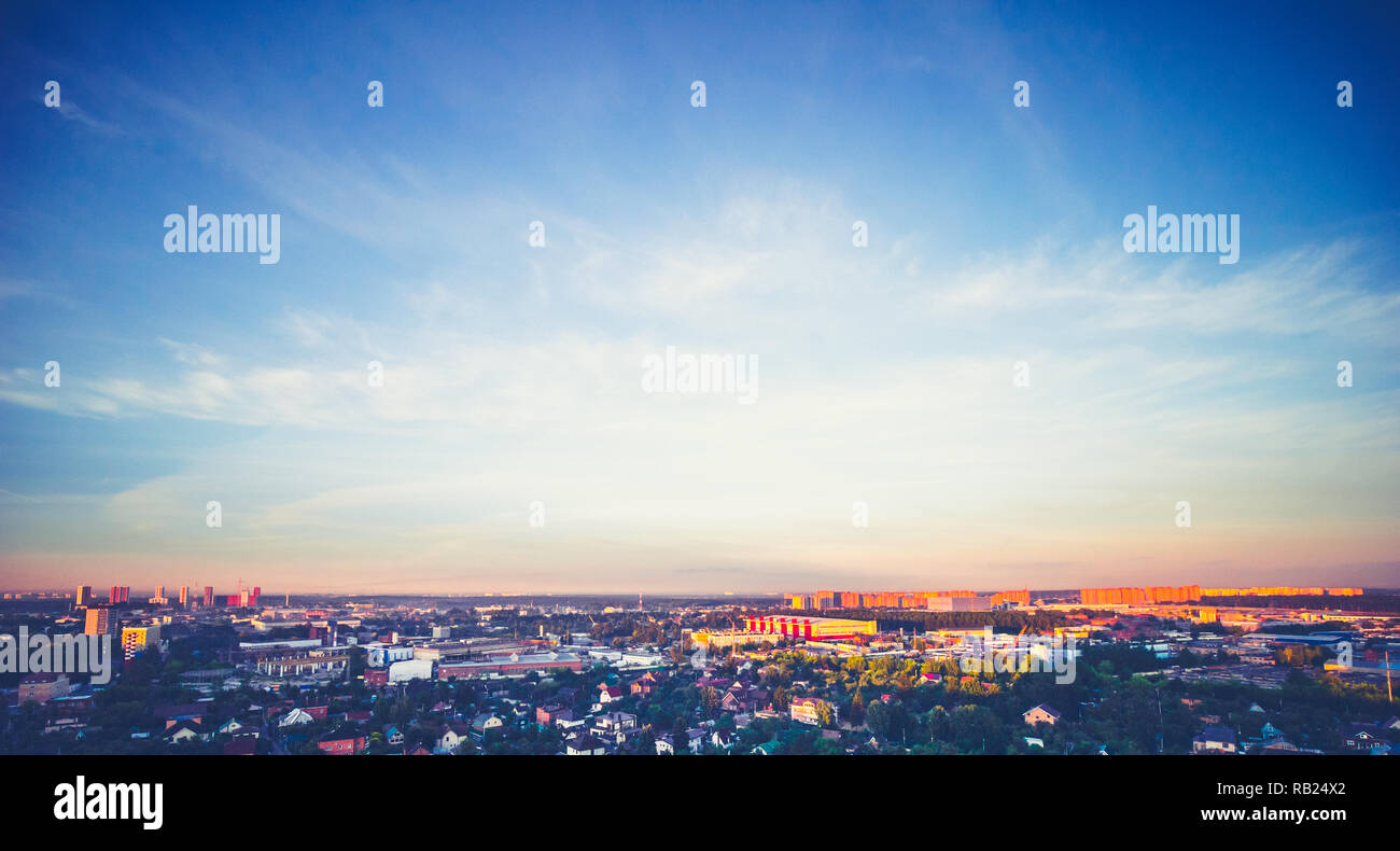 Dramatic city, sky and clouds Stock Photo