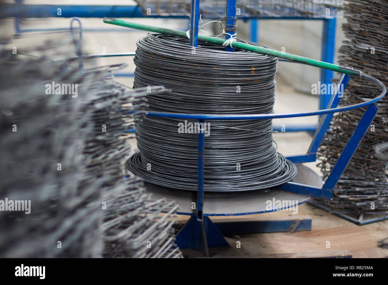 Coil of twisted wire rope Stock Photo Alamy