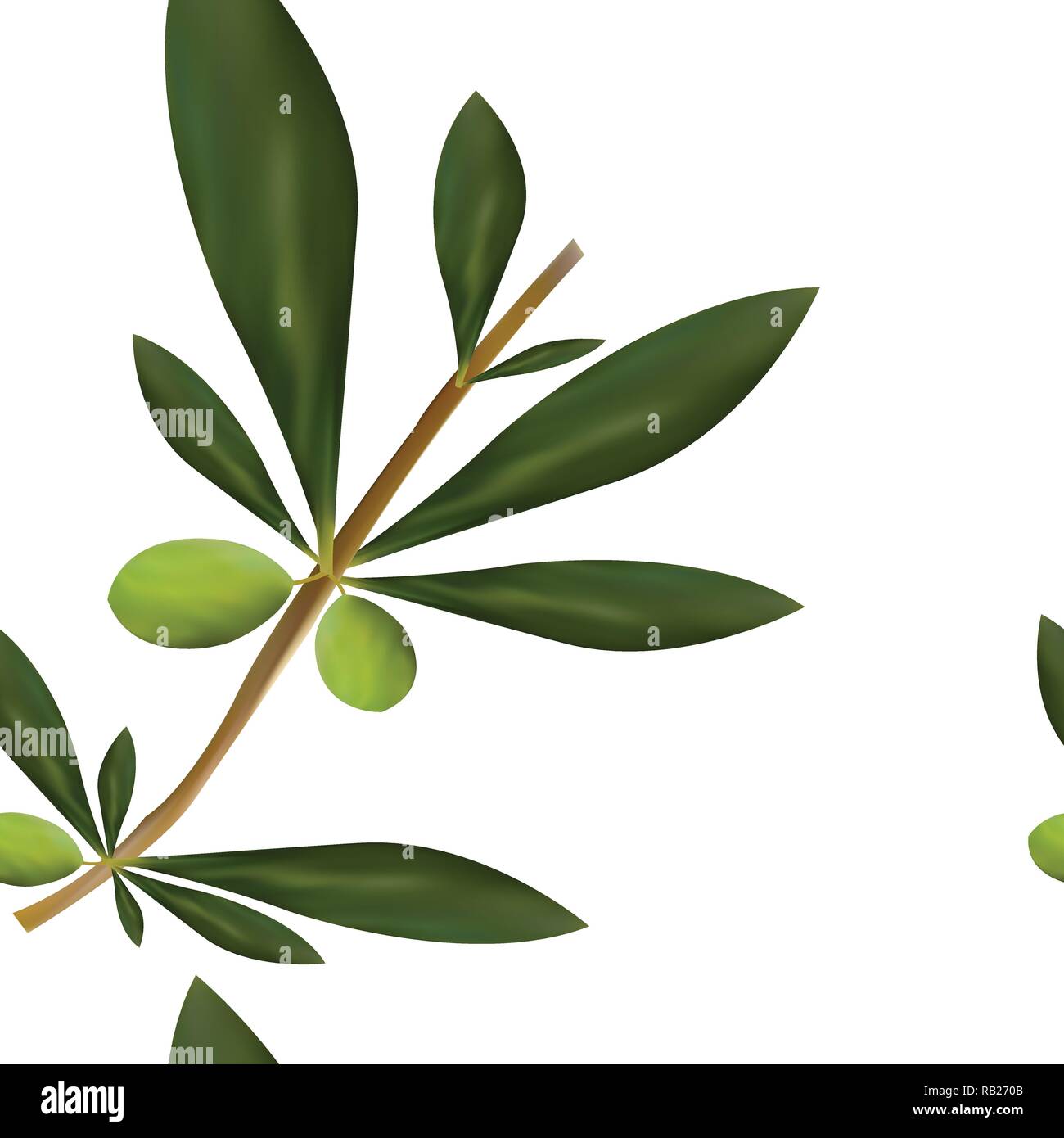 seamless pattern with big olive tree branch vector Stock Vector Image ...
