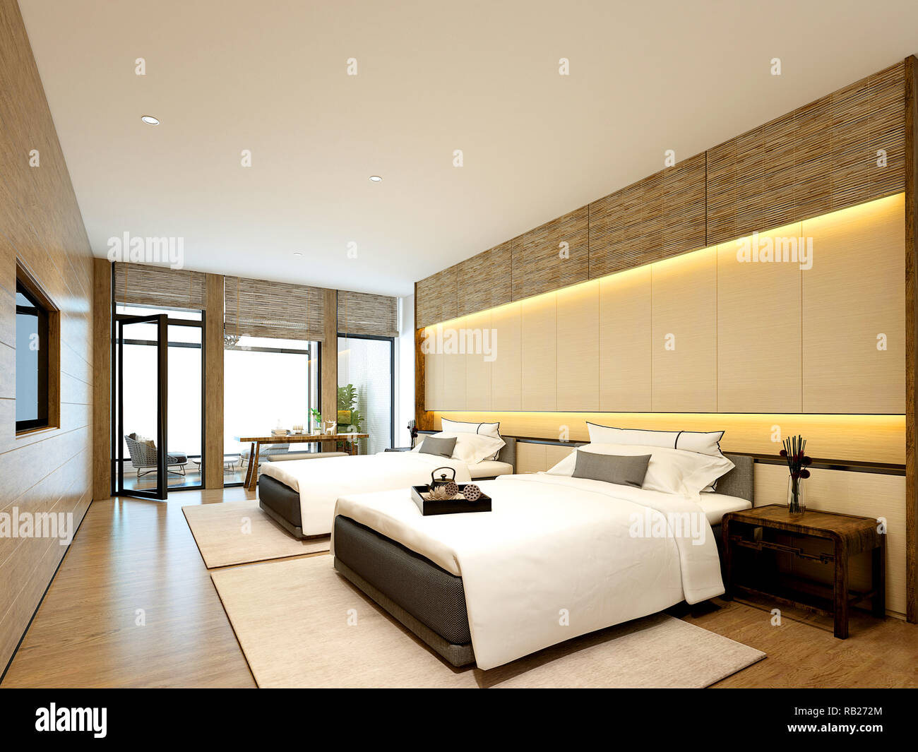 3d Render Modern Luxury Hotel Room Stock Photo 230545468